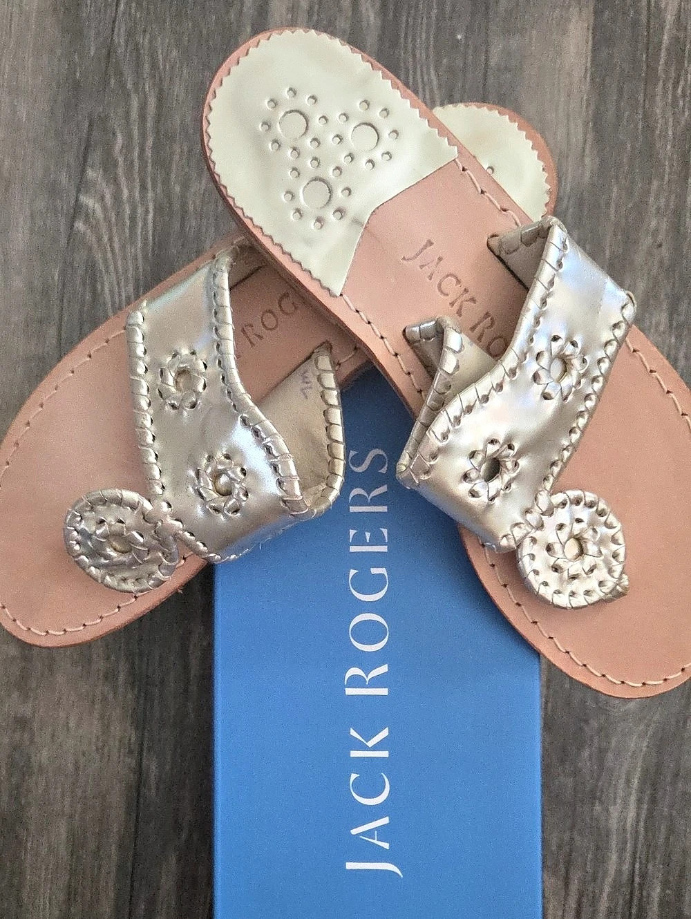 Jack Rogers Original Jacks Sandal Flat Sandals Pink & Silver